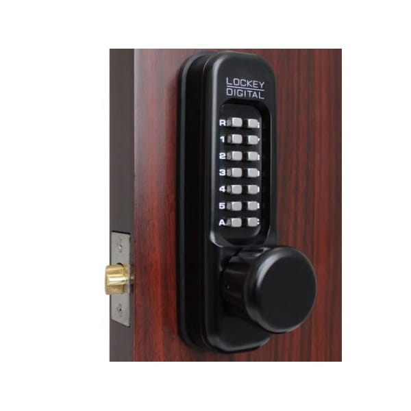 Lockey Mechanical Keyless Heavy Duty Knob Lock Single Combination Jet Black 1600-JB - main